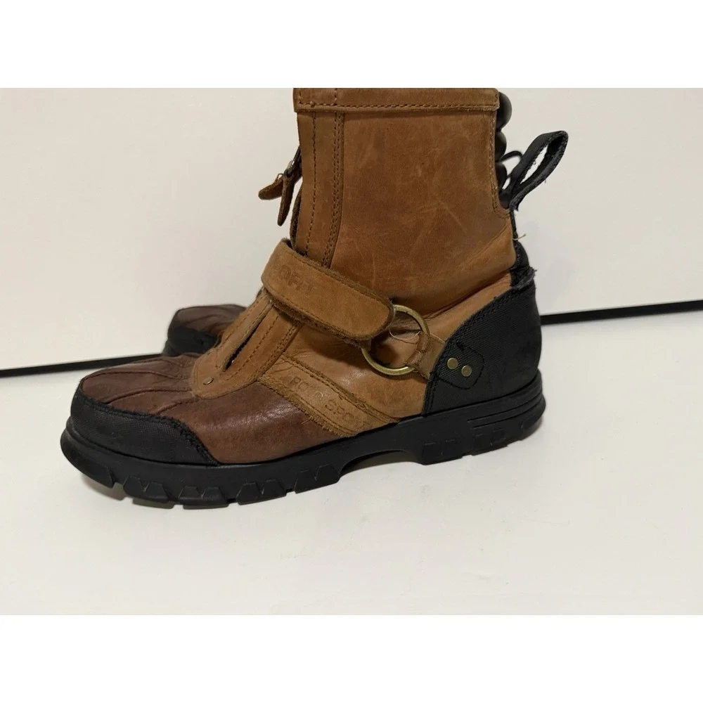 Polo‎ Sport Ralph Lauren Leather Duck Boots Brown Y2K Gorpcore 9D
